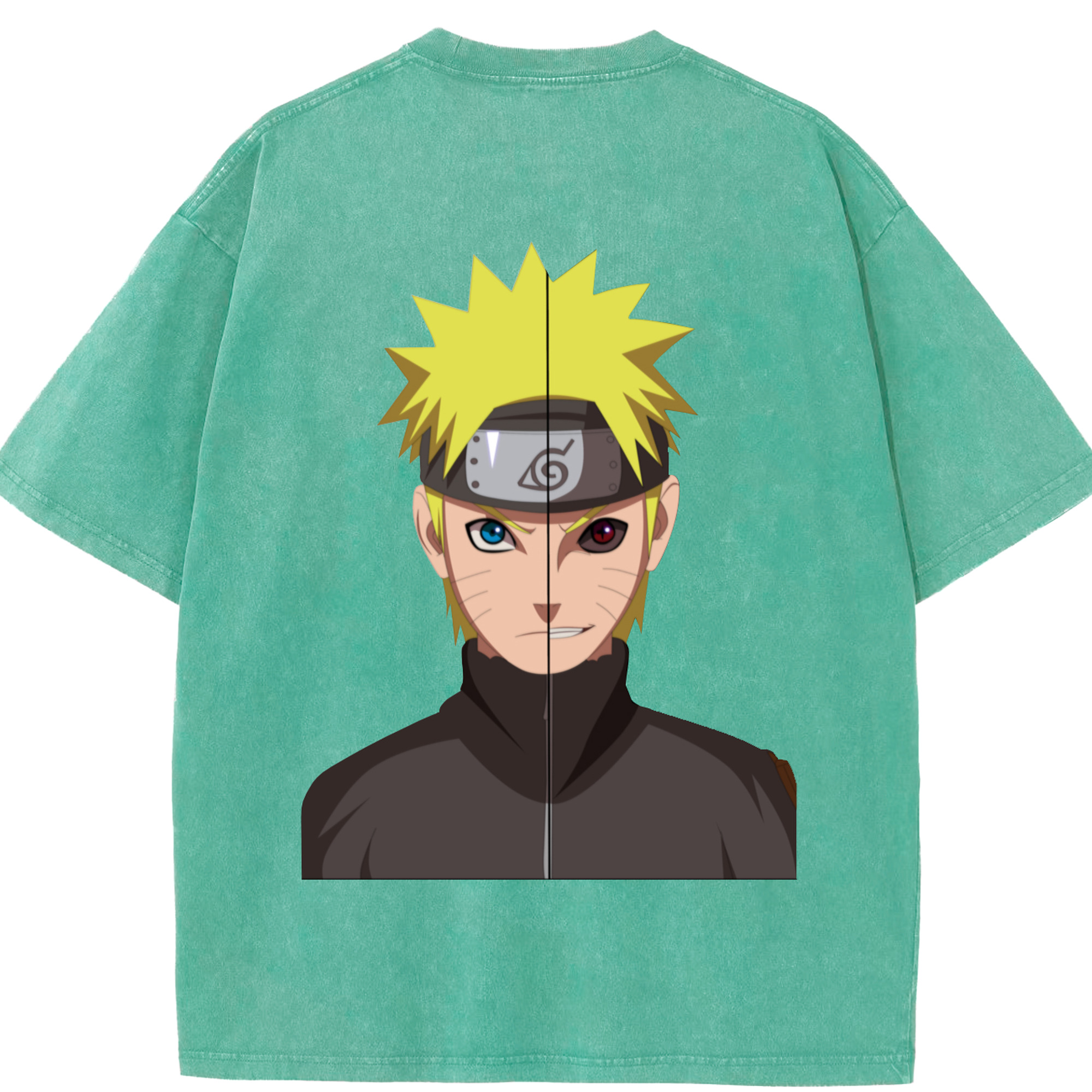 （画像用） NARUTO -ナルト- うずまき ナルト Uzumaki Naruto 綿100% ヴィンテージ風 半袖Tシャツ（背面プリント）